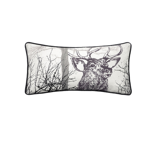 Bianca Alpine Stag Taupe Jacquard Oblong Filled Cushion - Main Image