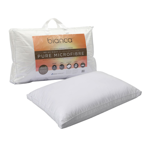 Bianca 1000g Relax Right Pure Microfiber Medium Profile Standard Pillow 49 x 72cm - Main Image