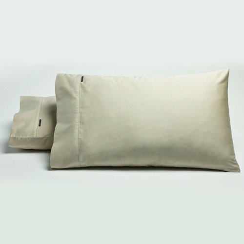 Bianca Pair of 500TC Cotton Sateen Standard Pillowcases Stone - Main Image