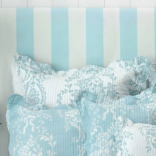 Bianca Florence White Blue Euro Pillowcases in Pair - Main Image