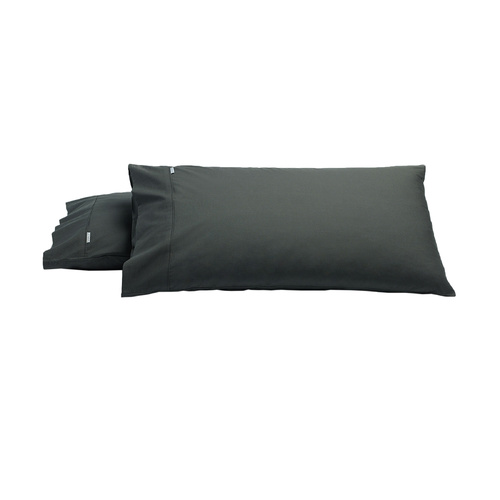 Bianca Pair of Heston Cotton Percale King Pillowcases Charcoal - Main Image