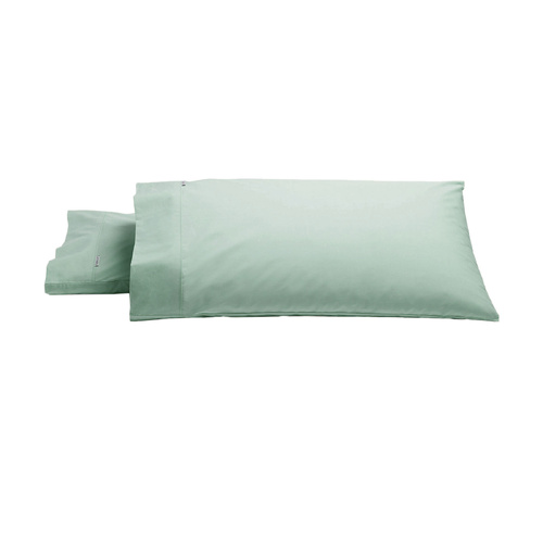 Bianca Pair of Heston Cotton Percale King Pillowcases Sage - Main Image