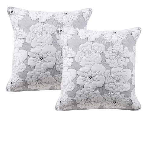 Bianca Pair of Leona White European Pillowcases - Main Image