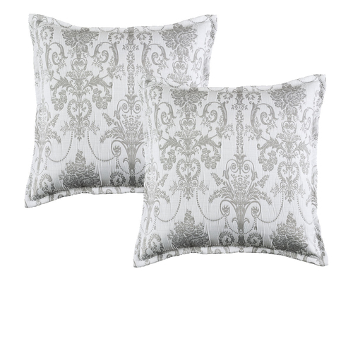 Bianca Pair of Olivia Grey European Pillowcases - Main Image