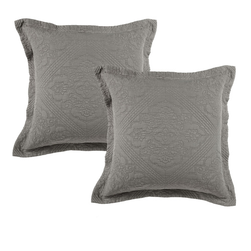Bianca Pair of Zaria Taupe European Pillowcases 65 x 65cm - Main Image