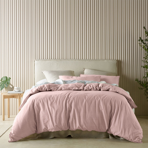 Bianca Acacia Blush Vintage Washed Cotton Quilt Cover Set Super King - Main Image