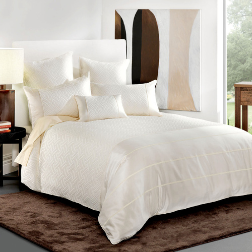 Bianca Balmain Cream Quilt Cover Set Queen - Main Image