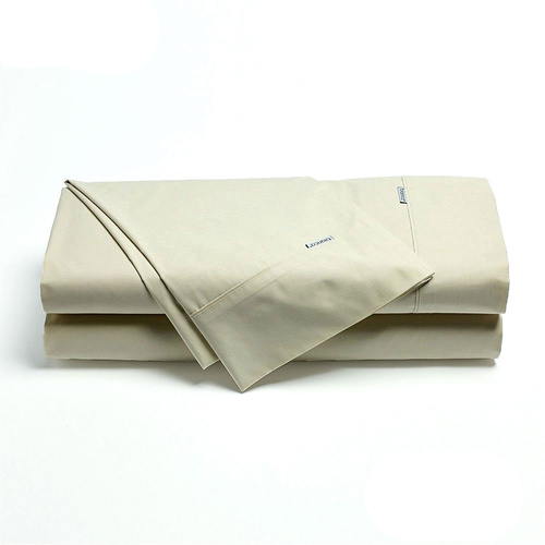 Bianca Heston Cotton Percale Sheet Set Stone Super King - Main Image