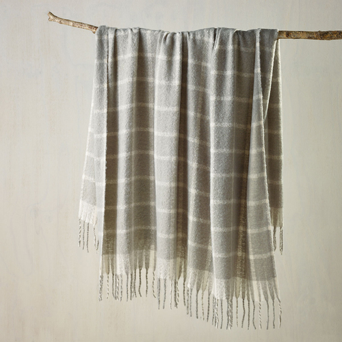 Bianca Maldon Faux Mohair Large Throw Rug 150 x 220 cm Silver - Main Image