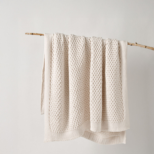 Bianca Sofala Cream Polyester Chenille Throw Rug 130 x 170 cm - Main Image