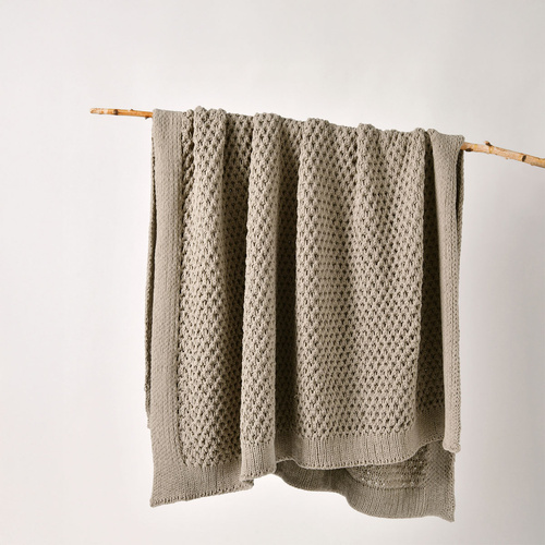 Bianca Sofala Taupe Polyester Chenille Throw Rug 130 x 170 cm - Main Image