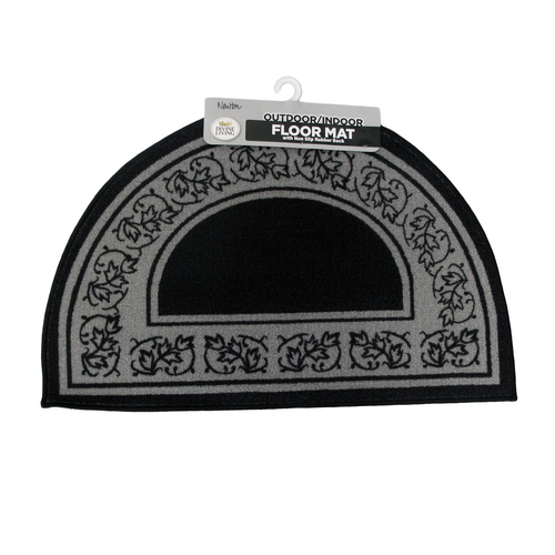Newton Half Moon Floor Mat 50 x 80cm Black - Main Image