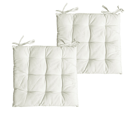 Set of 2 Colter Cotton Chair Pads Cream - Main Image