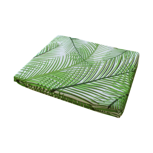 Cotton Green Palm Leaves Oblong Table Cloth 150 x 230cm - Main Image
