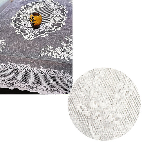 Rosie White Large Deluxue Lace Rectangle Tablecloth 150cm x 230cm 6 to 8 Seaters - Main Image