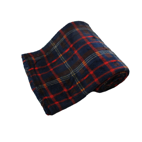 190GSM Fashion Printed Ultra Soft Coral Fleece Throw 127 x 152cm Checkered - Main Image
