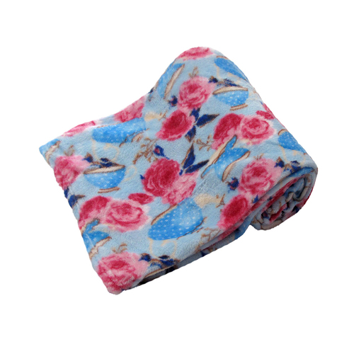 190GSM Fashion Printed Ultra Soft Coral Fleece Throw 127 x 152cm Tea Garden - Main Image