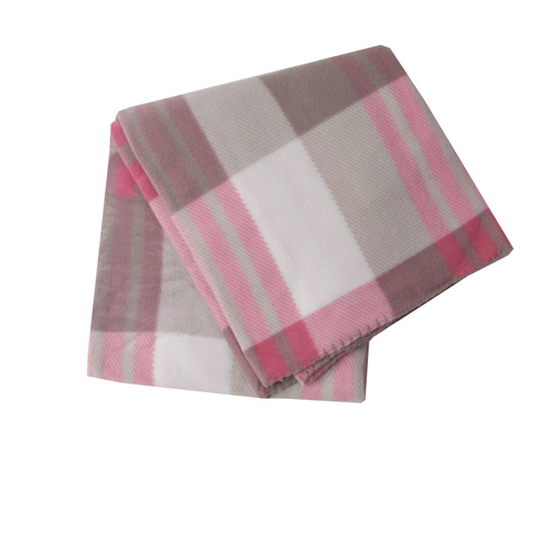 180GSM Extra Large Polar Fleece Throw Blanket 150 x 200cm Plaid Pink - Main Image