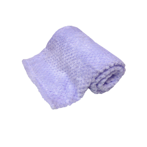 180GSM Soft Popcorn Coral Fleece Throw Rug 127 x 152cm Lilac - Main Image