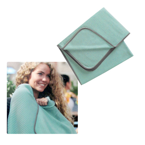250GSM Ribbed Polar Fleece Throw 100 x 150cm Seafoam - Main Image