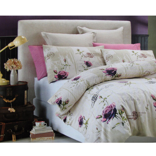 Belmondo French Rose Easy Care Quilt Cover Set King - Main Image