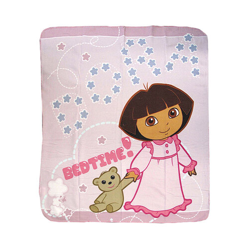 Caprice Polar Fleece Throw Rug Dora Explorer Bed Time 127 x 152 cm - Main Image