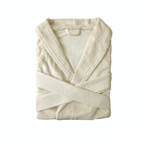 Phase 2 Suede-Mink Bath Robe Ecru - Main Image