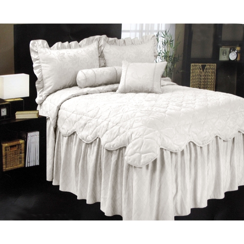 Phase 2 Magnifico Antique White Jacquard Bedspread Set Queen - Main Image