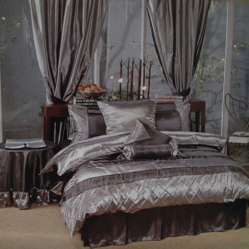 Boudoir Caledonia Black Silver Quilt Cover Set Single - Main Image