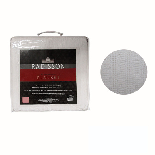 Radisson All Season Cotton Blanket White SINGLE - Main Image