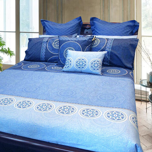 Hotel Living Bazaar Quilt Cover Set BLUE - Queen - Main Image