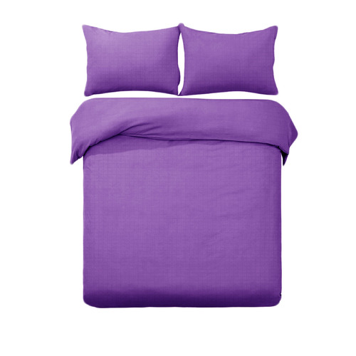 Designer Selection Denver Embossed Quilt Cover Set Purple King - Main Image