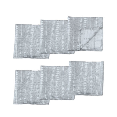 Set of 6 Perline Grey Jacquard Napkins 40cm x 40cm - Main Image