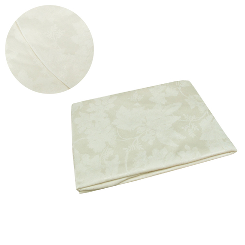 Damask Jacquard Polyester Tablecloth 180cm Round Grapes Cream - Main Image