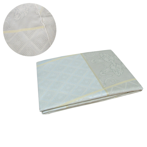 Damask Jacquard Polyester Tablecloth 180cm Round Melissa Silver - Main Image