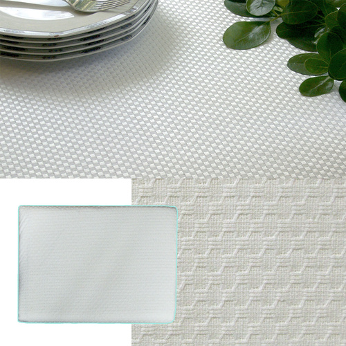 Invitation Prestige Cotton Rich Jacquard Off White Table Cloth 160 x 300 cm - Main Image