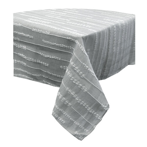 Perline Grey Jacquard Polyester Tablecloth 180 x 350cm - Main Image