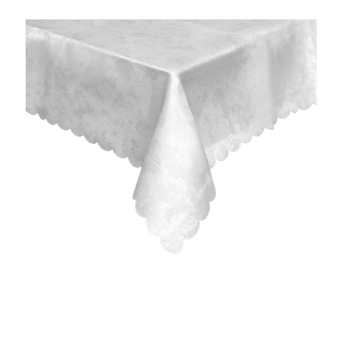 Jacquard Table Cloth White Rose Garden 150 x 220 cm - Main Image