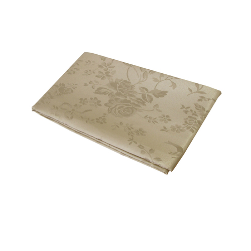 Jacquard Table Cloth Roses Latte 135 x 180cm Rectangle - Main Image