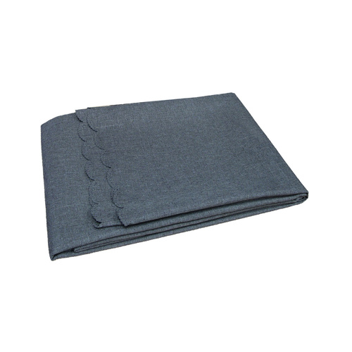 Waylon Damask Permanent Press Polyester Tablecloth 135 x 180cm Charcoal - Main Image