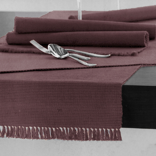 100% COTTON Ribbed Table Runner Nostalgia Rose 45 x 150cm - Main Image