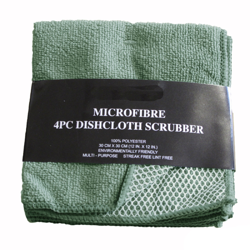 Pack of 4 - Dish Scrubber Cloth - GREEN - Main Image