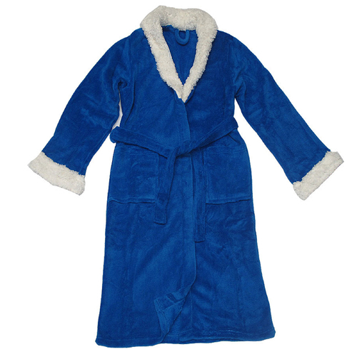 Sherpa Bath Robe Blue S/M - Main Image