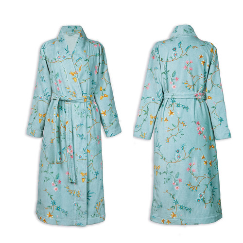 PIP Studio Les Fleurs Cotton Bath Robe Blue XXL - Main Image