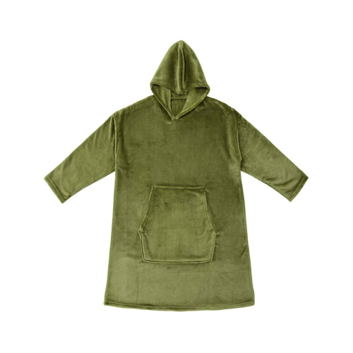 Accessorize Moss Green Super Soft Hooded Blanket Extra Large - Main Image