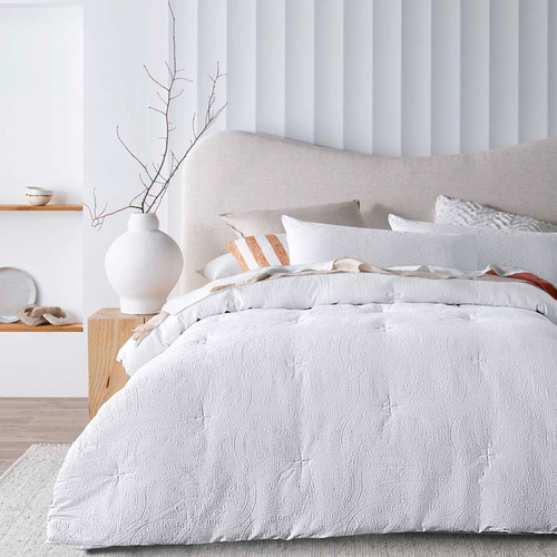Accessorize Elma White Jacquard 3 Piece Comforter Set King - Main Image