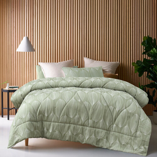 Accessorize Leaf 3 Piece Jacquard Comforter Set Queen - Main Image