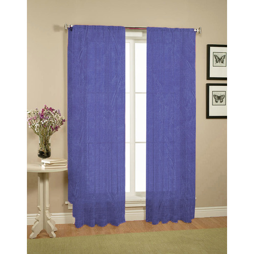 Pair of Crushed Sheer Curtains Blue - Main Image