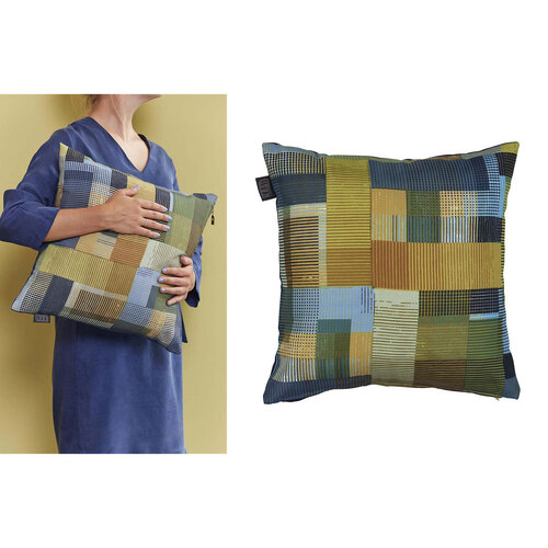 Bedding House Alvi Blue Green Square Filled Cushion 43cm x 43cm - Main Image