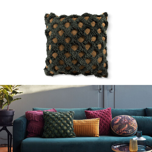 Bedding House Betula Green Filled Square Cushion - Main Image